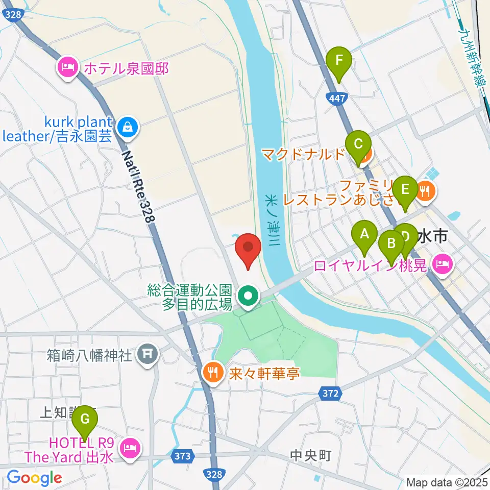 マルマエホール出水周辺のカフェ一覧地図