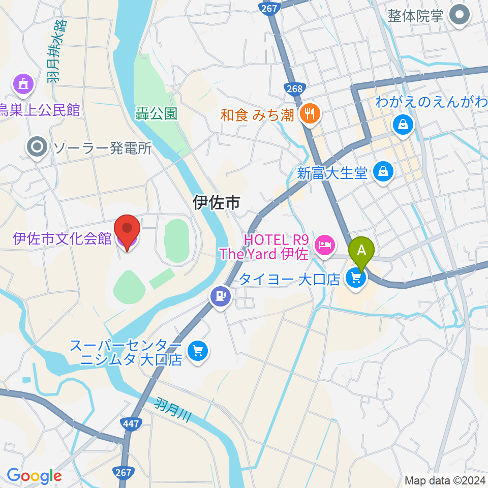 伊佐市文化会館周辺のカフェ一覧地図