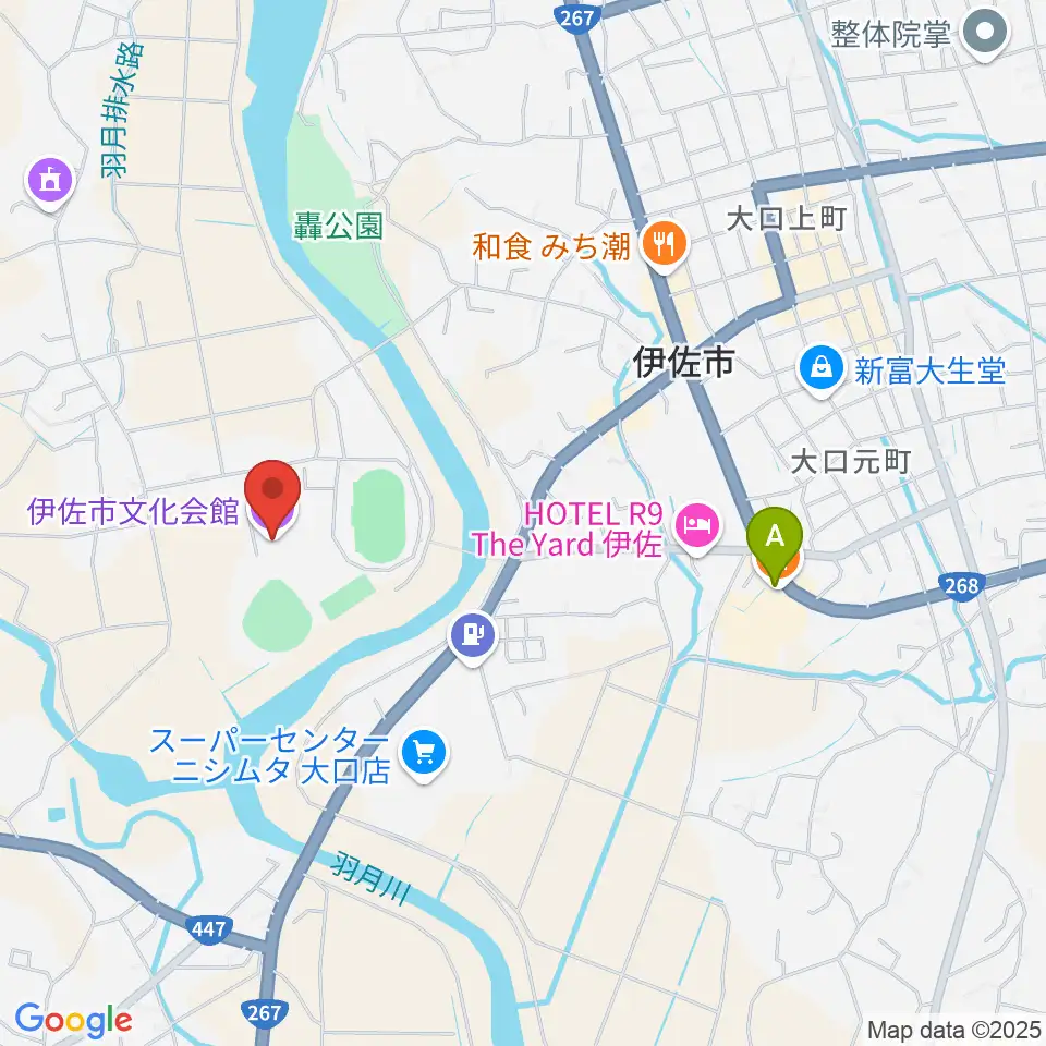 伊佐市文化会館周辺のカフェ一覧地図