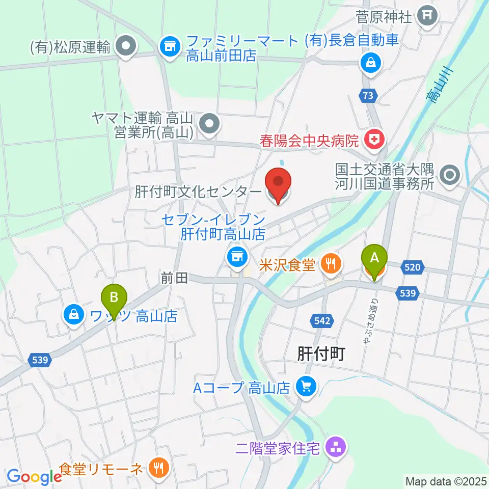 肝付町文化センター周辺のカフェ一覧地図