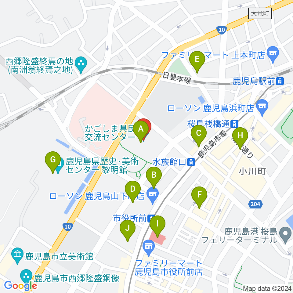 カクイックス交流センター周辺のカフェ一覧地図