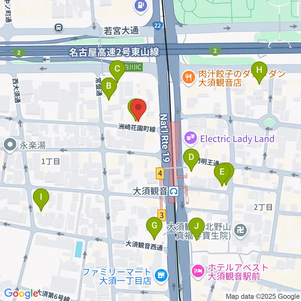 名古屋インターナショナルレジェンドホール周辺のカフェ一覧地図