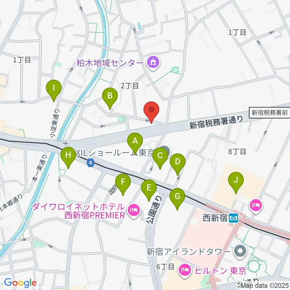 新宿村LIVE周辺のカフェ一覧地図