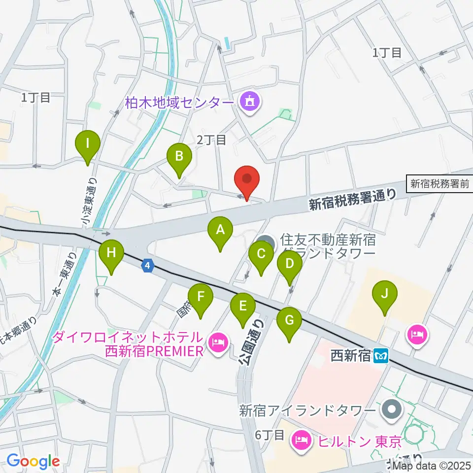 新宿村LIVE周辺のカフェ一覧地図