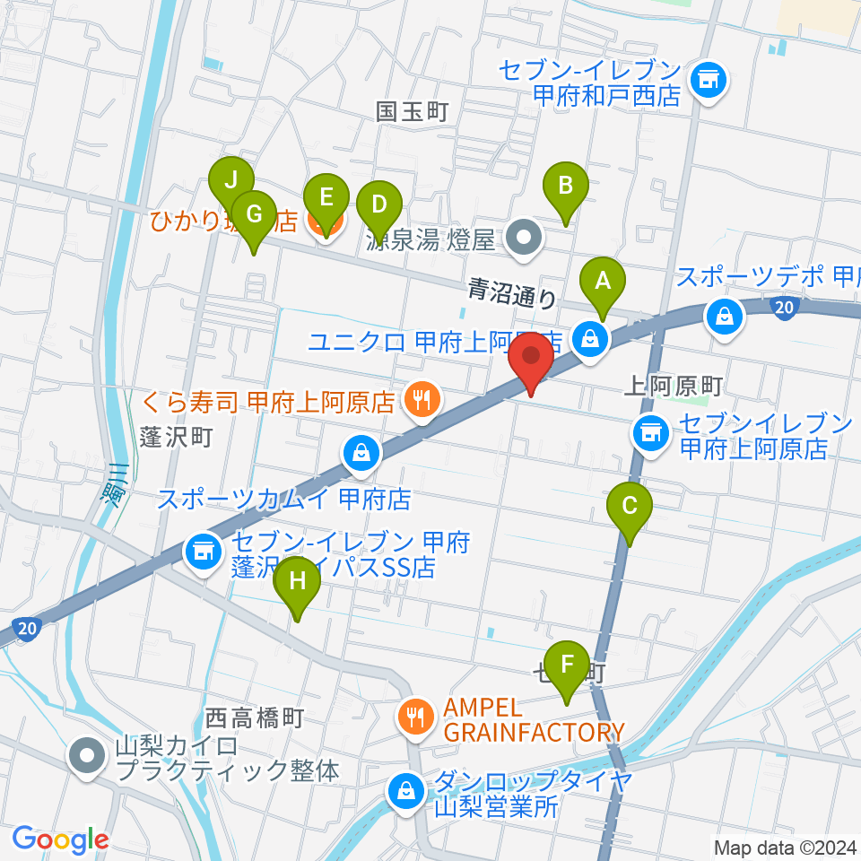 ボデガー東スタジオ周辺のカフェ一覧地図