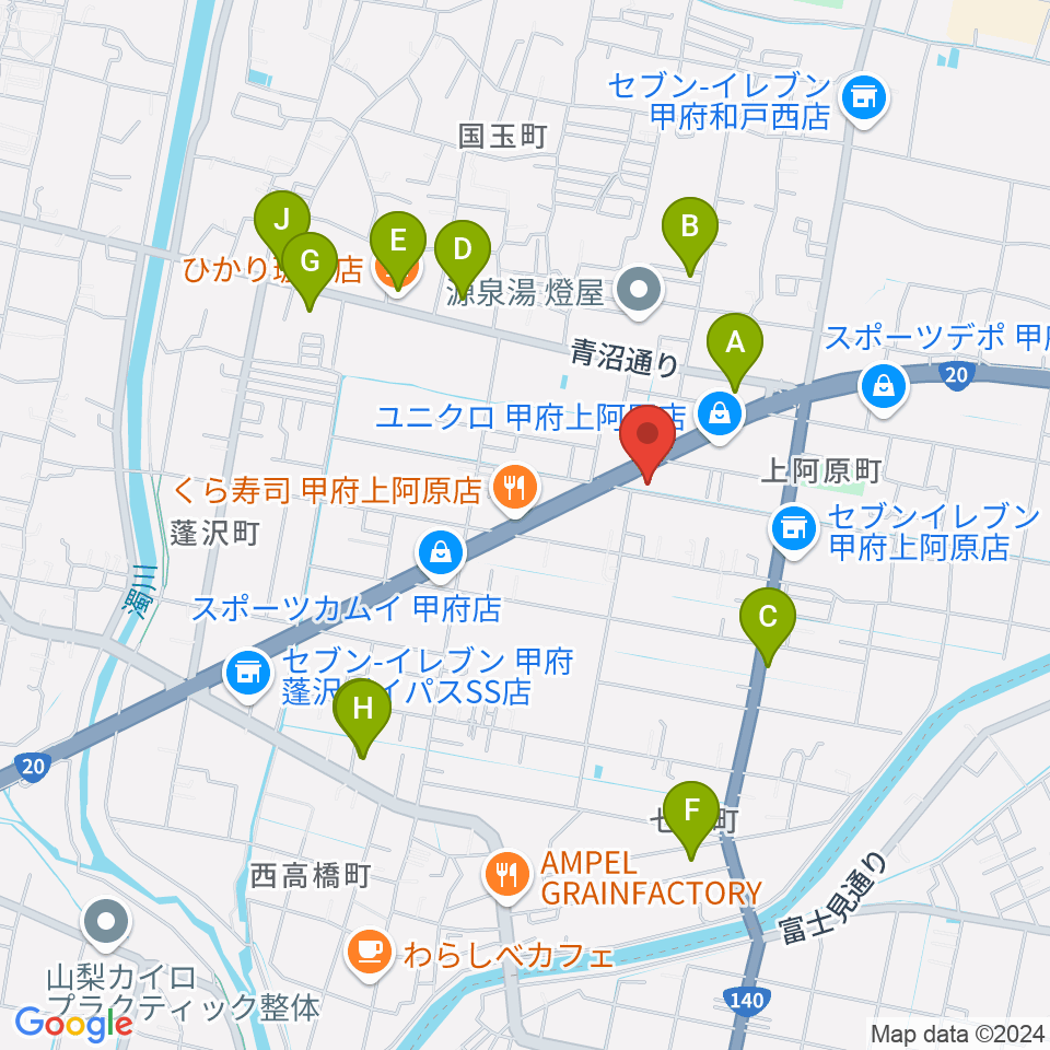 ボデガー東スタジオ周辺のカフェ一覧地図