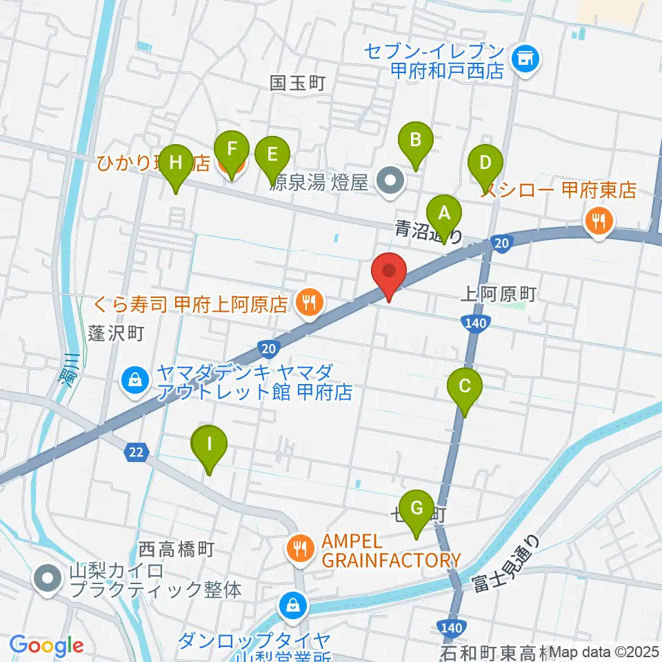 ボデガー東スタジオ周辺のカフェ一覧地図