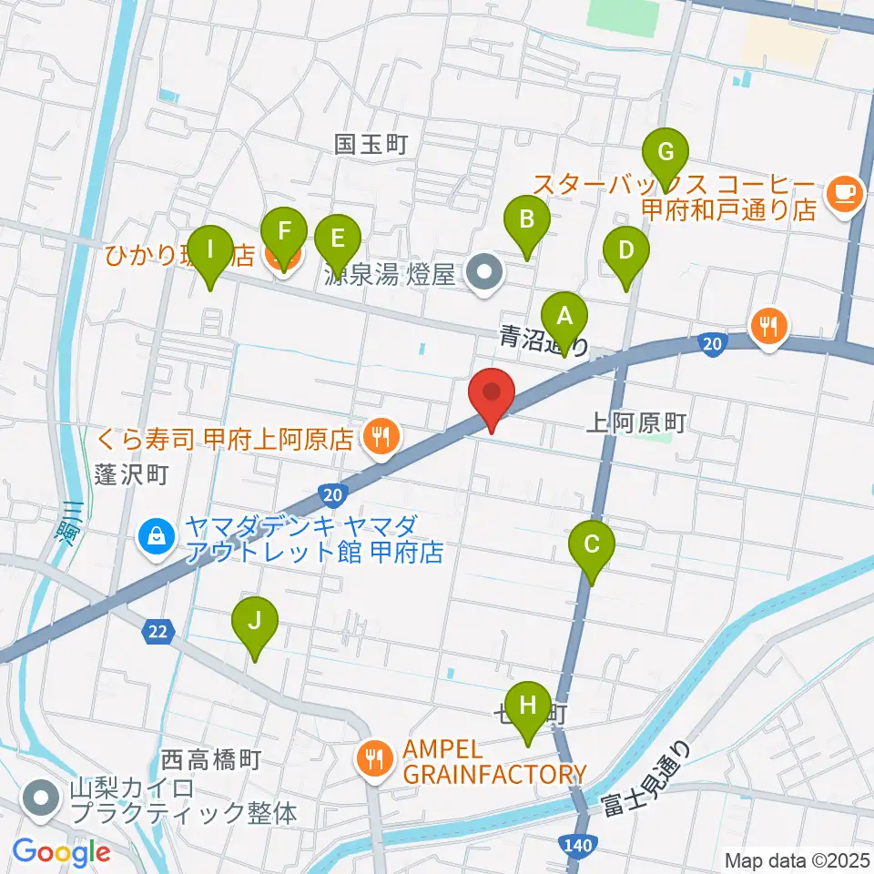 ボデガー東スタジオ周辺のカフェ一覧地図