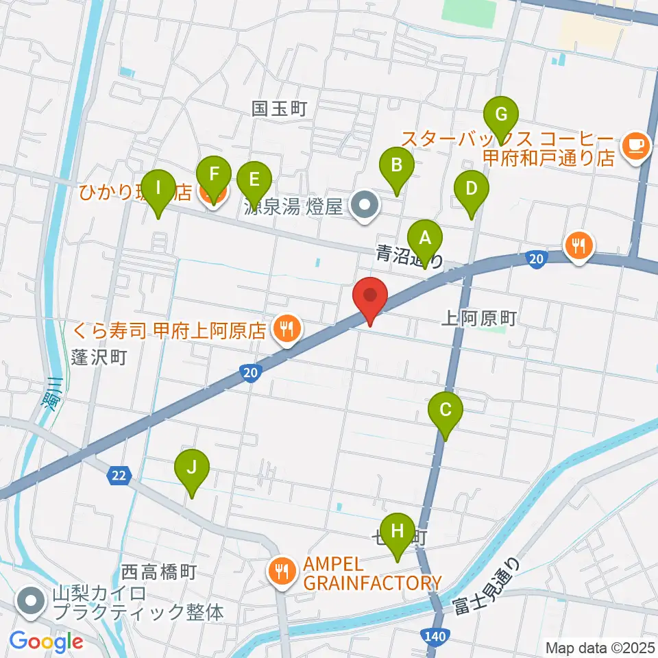 ボデガー東スタジオ周辺のカフェ一覧地図