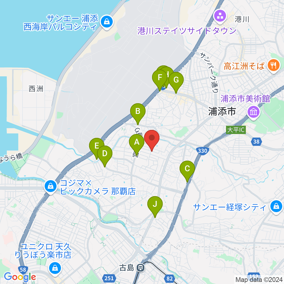 ミュージックスクールグローリア周辺のカフェ一覧地図