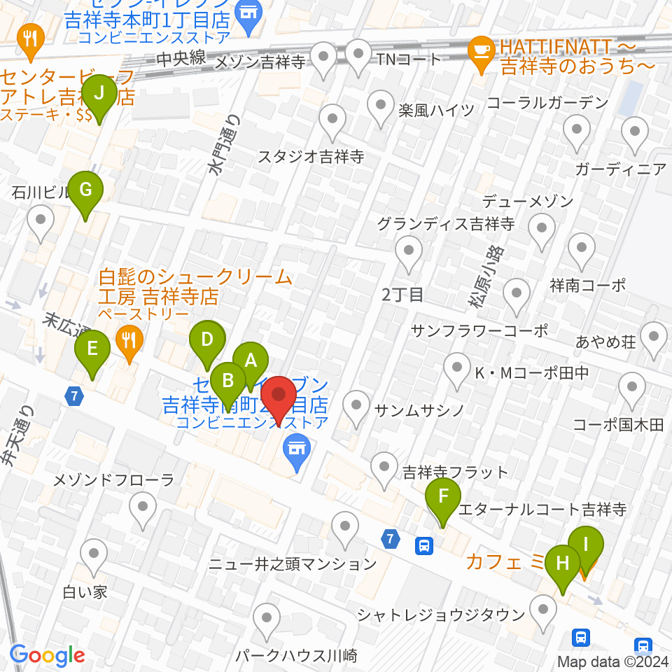 スタジオ壱之助周辺のカフェ一覧地図
