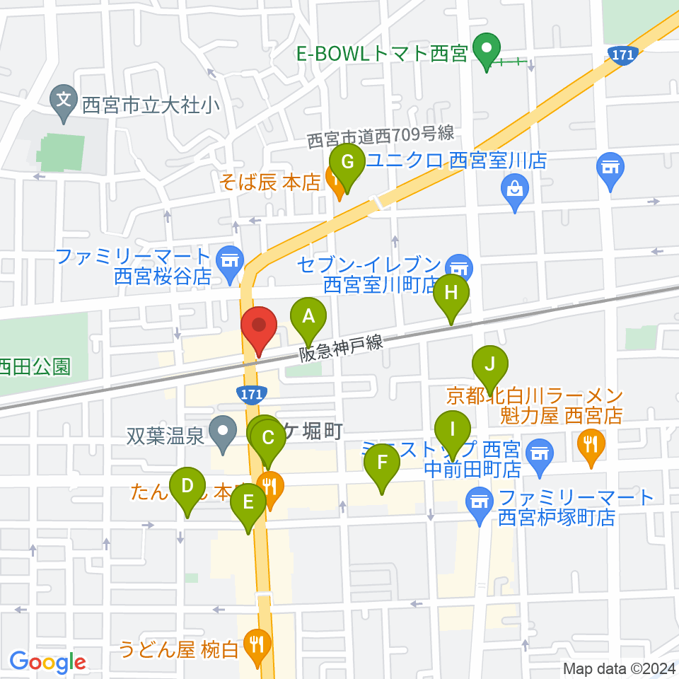 スタジオクリア周辺のカフェ一覧地図