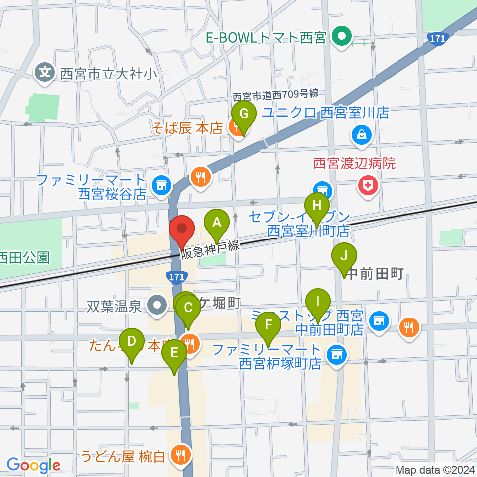 スタジオクリア周辺のカフェ一覧地図