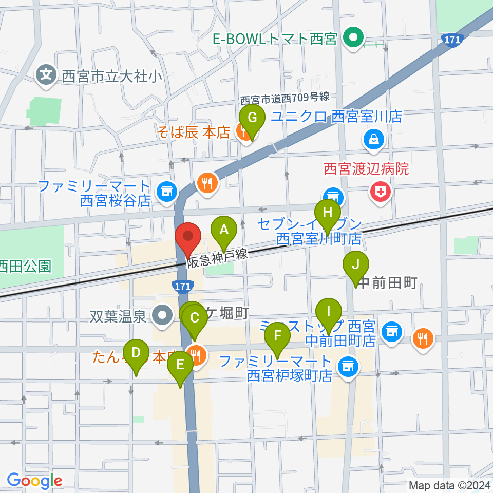 スタジオクリア周辺のカフェ一覧地図