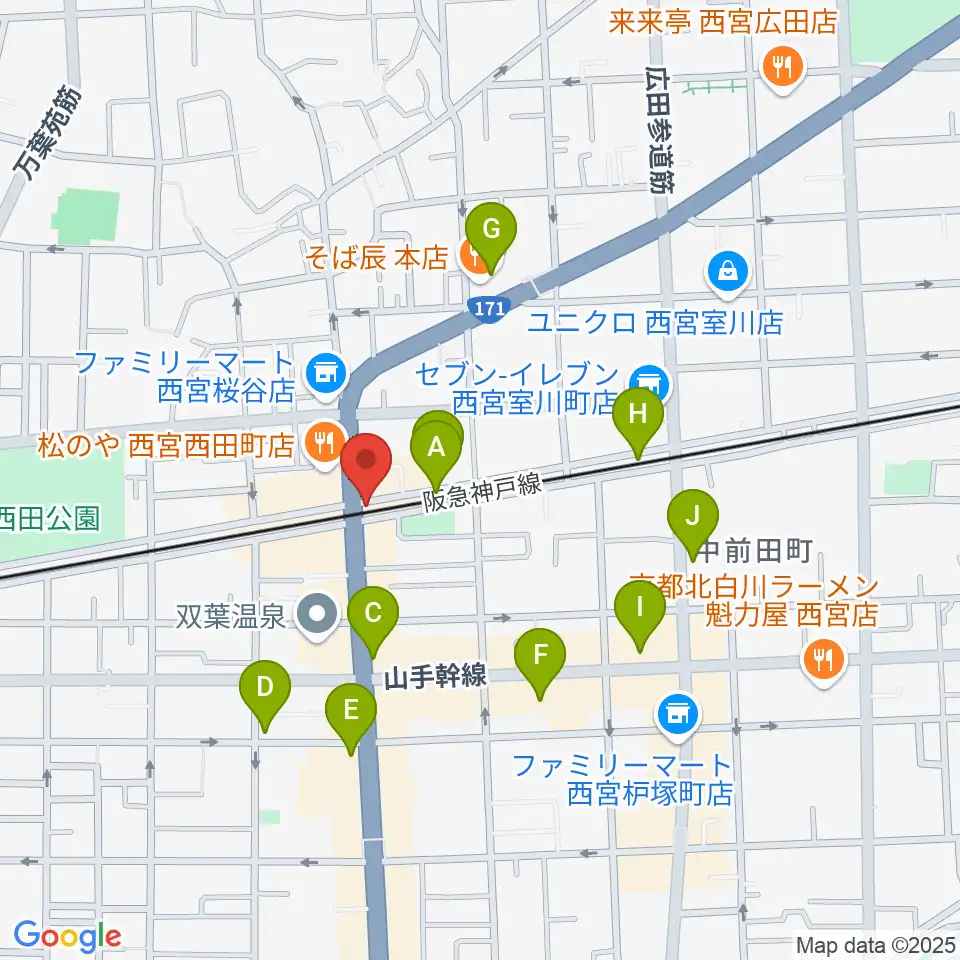 スタジオクリア周辺のカフェ一覧地図
