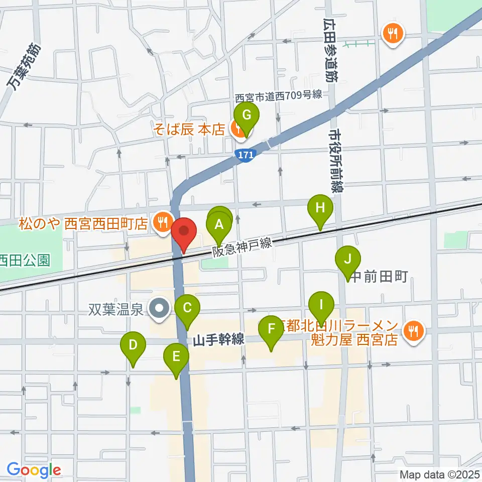 スタジオクリア周辺のカフェ一覧地図