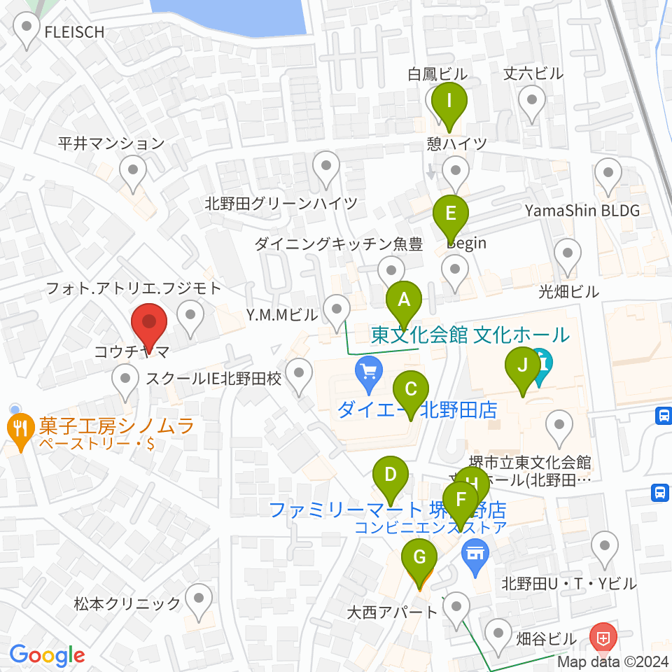 エレガントアカデミー周辺のカフェ一覧地図