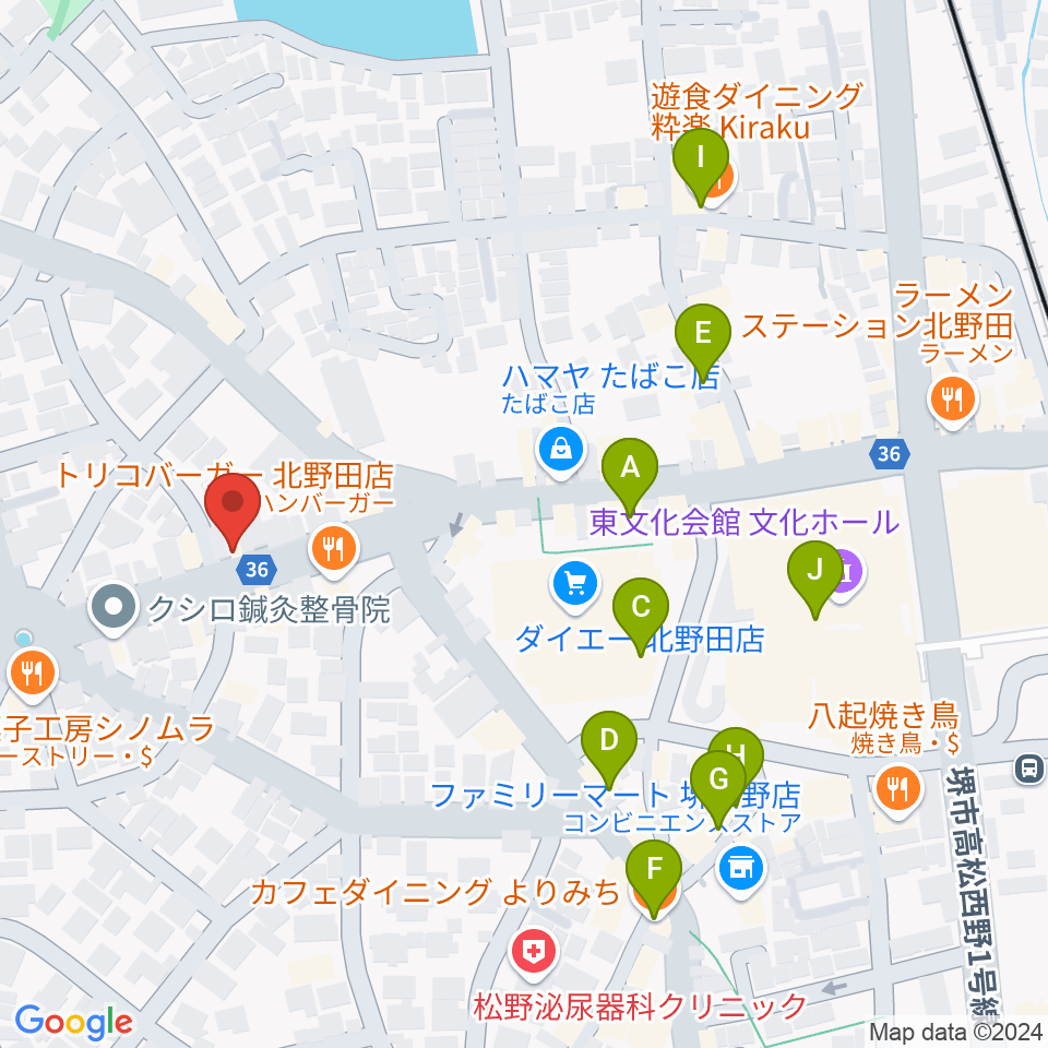 エレガントアカデミー周辺のカフェ一覧地図