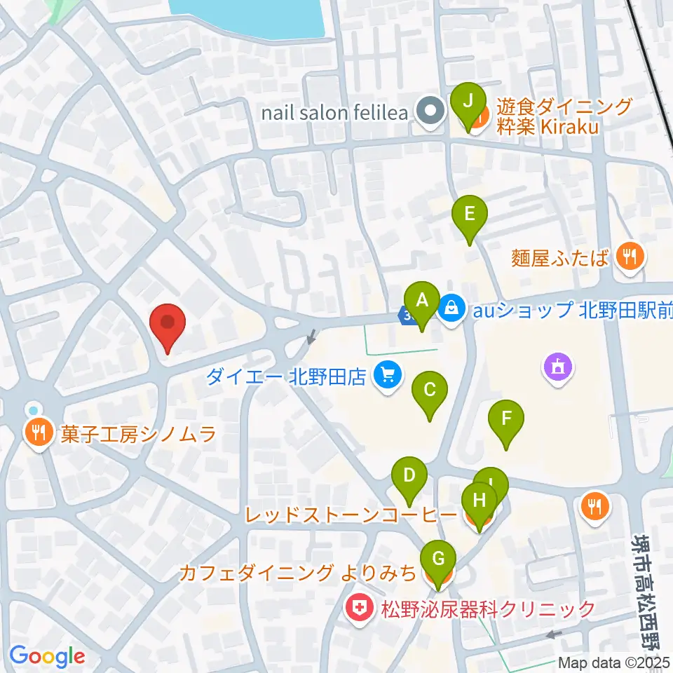 エレガントアカデミー周辺のカフェ一覧地図