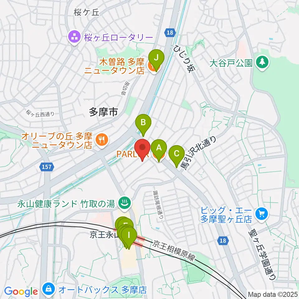 飯塚楽器工房周辺のカフェ一覧地図