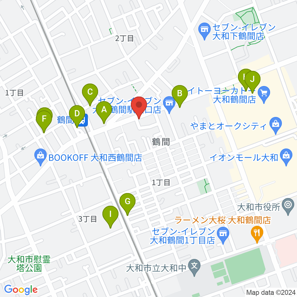 ピアノハウスジャパン周辺のカフェ一覧地図