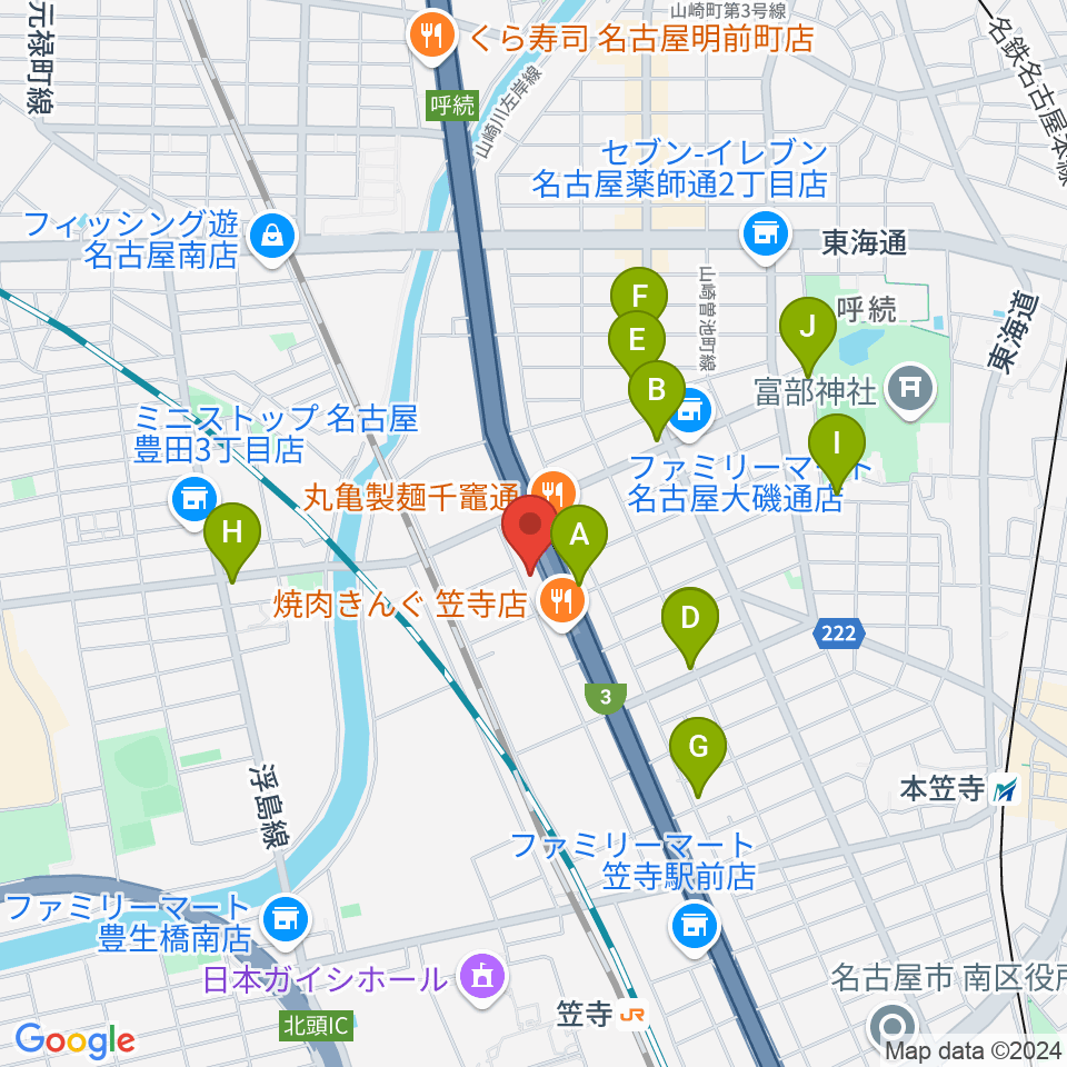 JB.STUDIO R1号店周辺のカフェ一覧地図