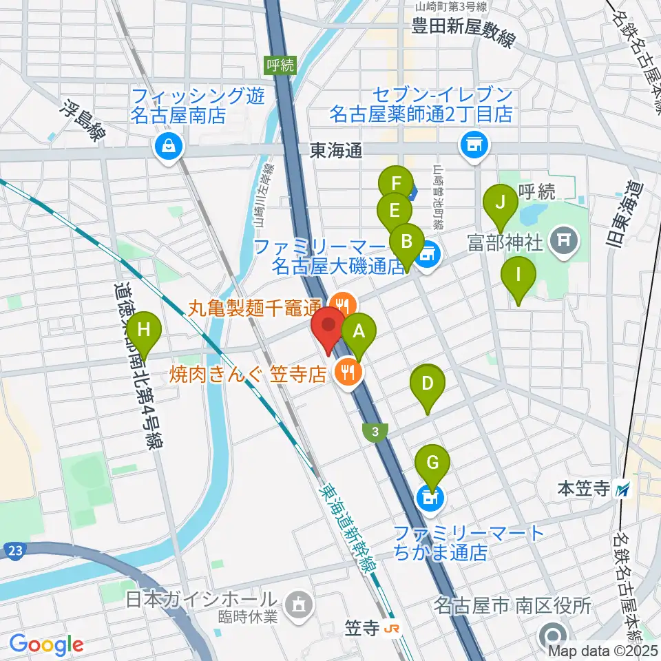 JB.STUDIO R1号店周辺のカフェ一覧地図