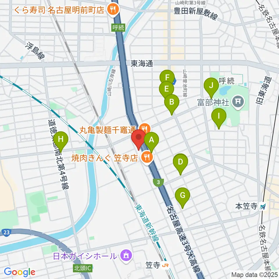 JB.STUDIO R1号店周辺のカフェ一覧地図