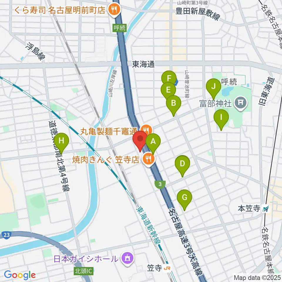 JB.STUDIO R1号店周辺のカフェ一覧地図
