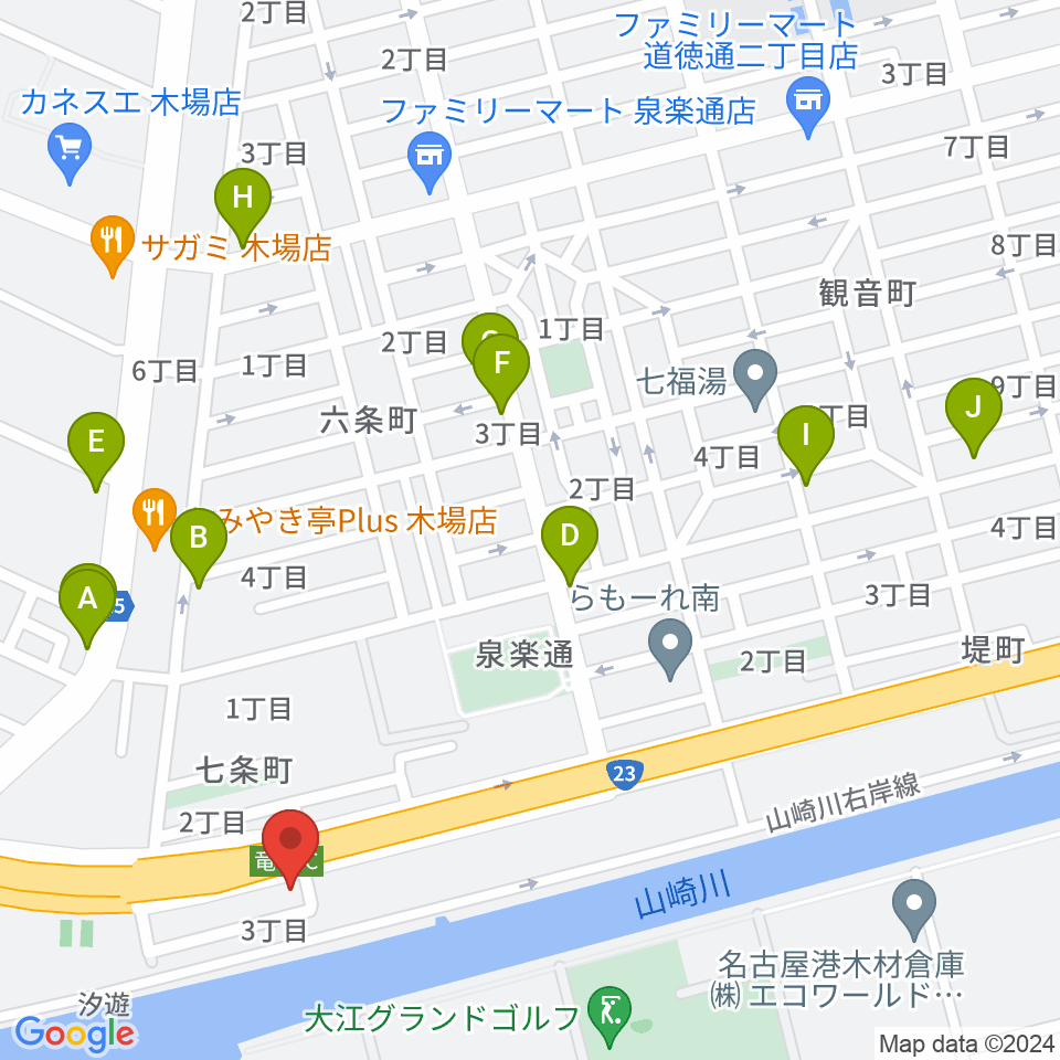 JB HALL周辺のカフェ一覧地図