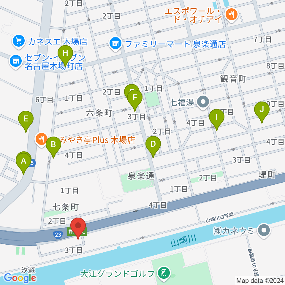 JB HALL周辺のカフェ一覧地図