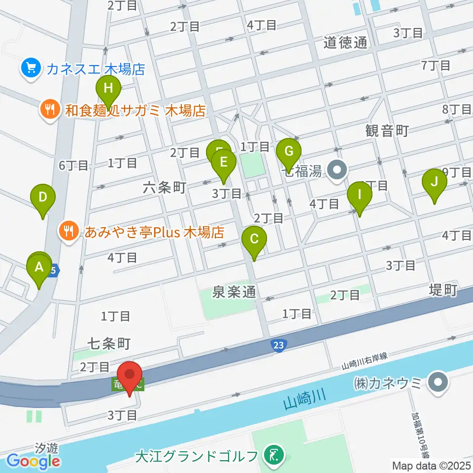 JB HALL周辺のカフェ一覧地図