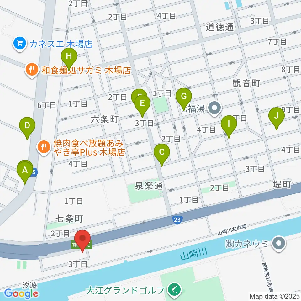 JB HALL周辺のカフェ一覧地図
