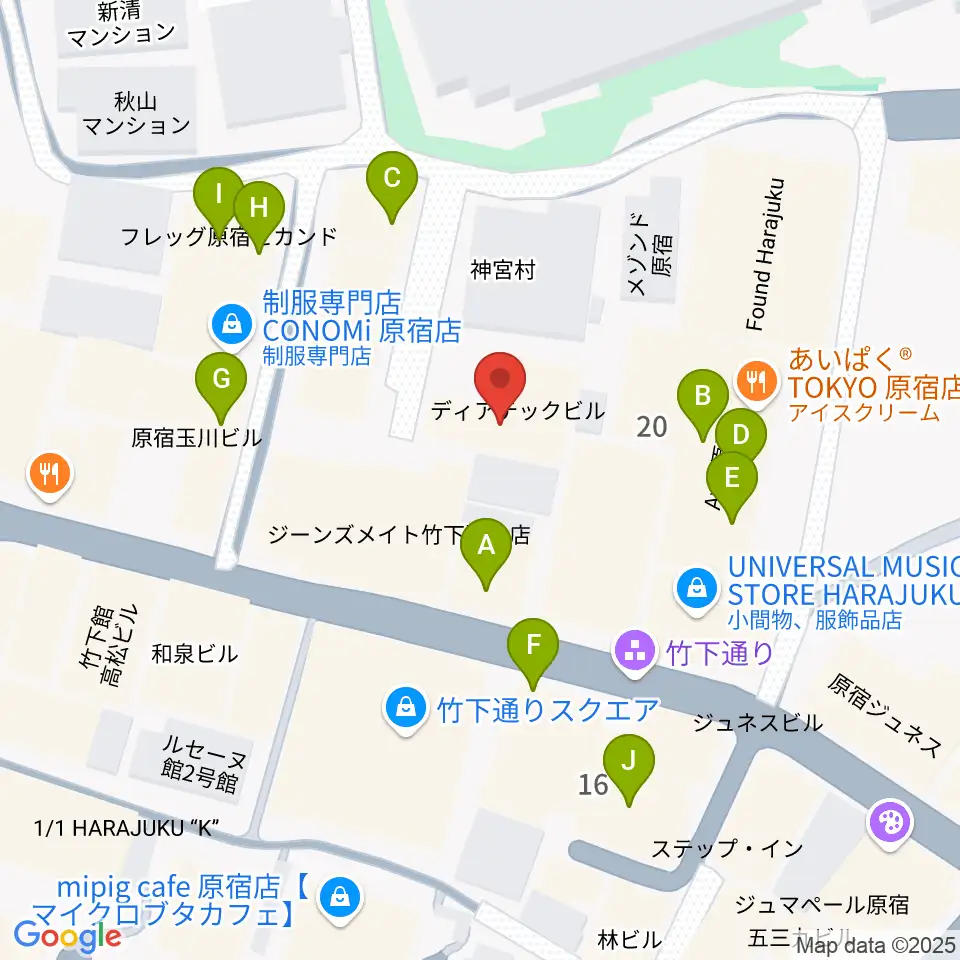 原宿ストロボカフェ周辺のカフェ一覧地図