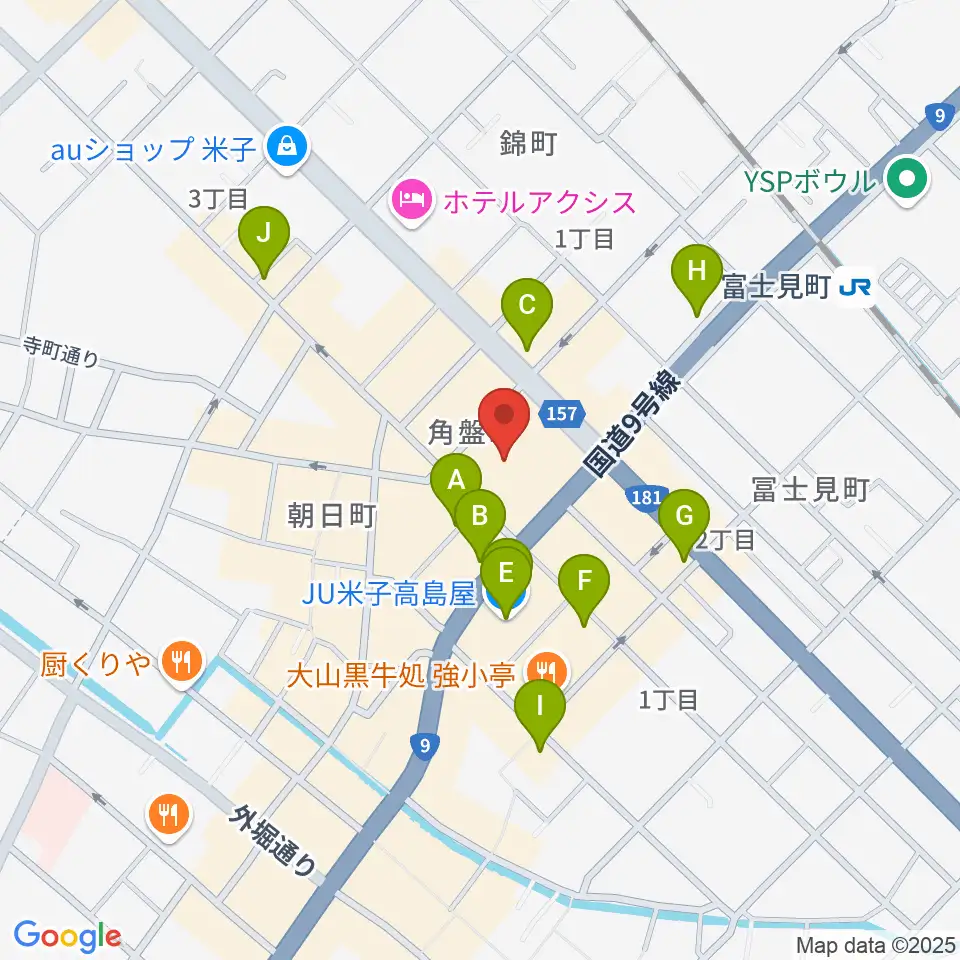 米子市公会堂周辺のカフェ一覧地図