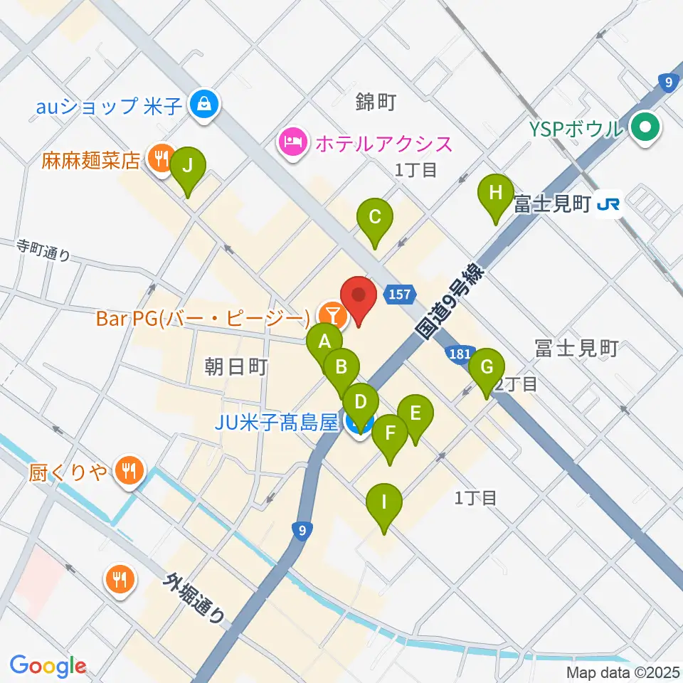 米子市公会堂周辺のカフェ一覧地図