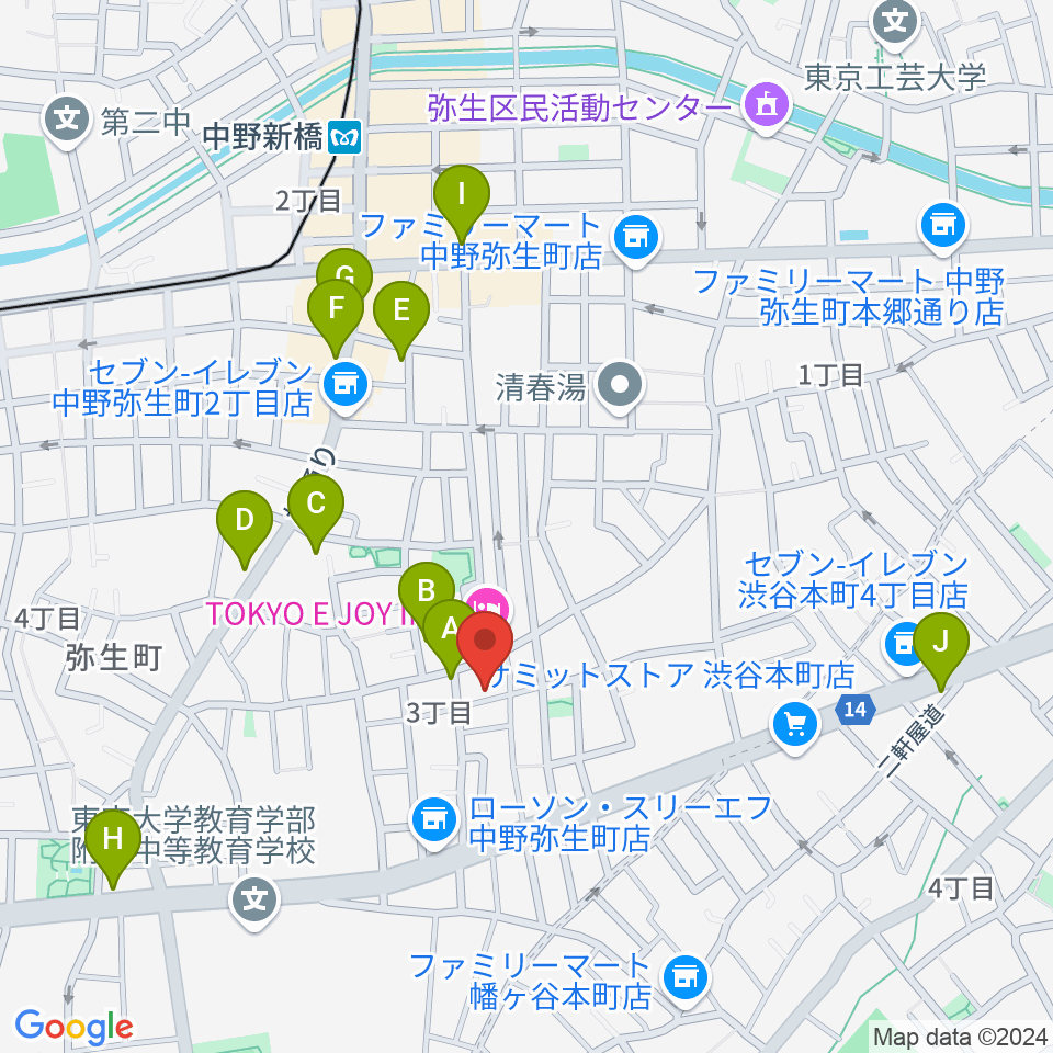 LEEDS MUSIC周辺のカフェ一覧地図