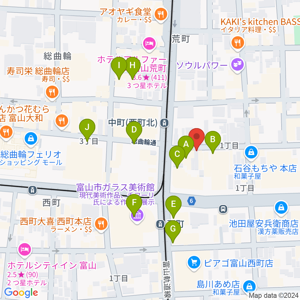 ログセッション周辺のカフェ一覧地図