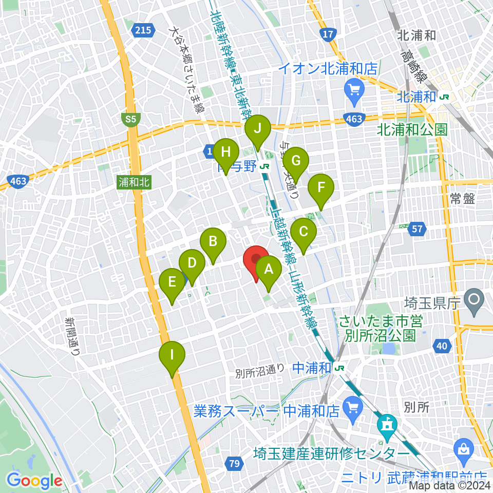 西堀音楽外語学院周辺のカフェ一覧地図