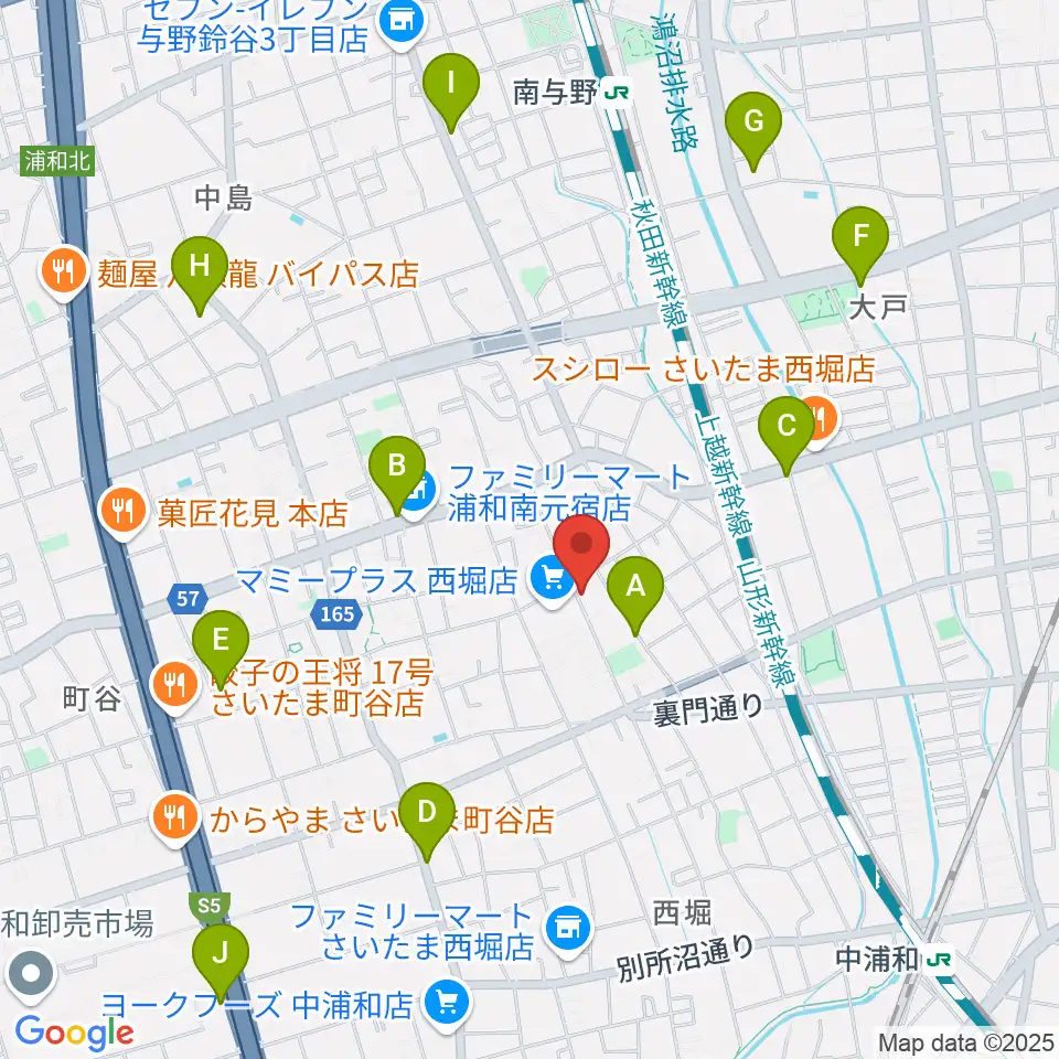 西堀音楽外語学院周辺のカフェ一覧地図