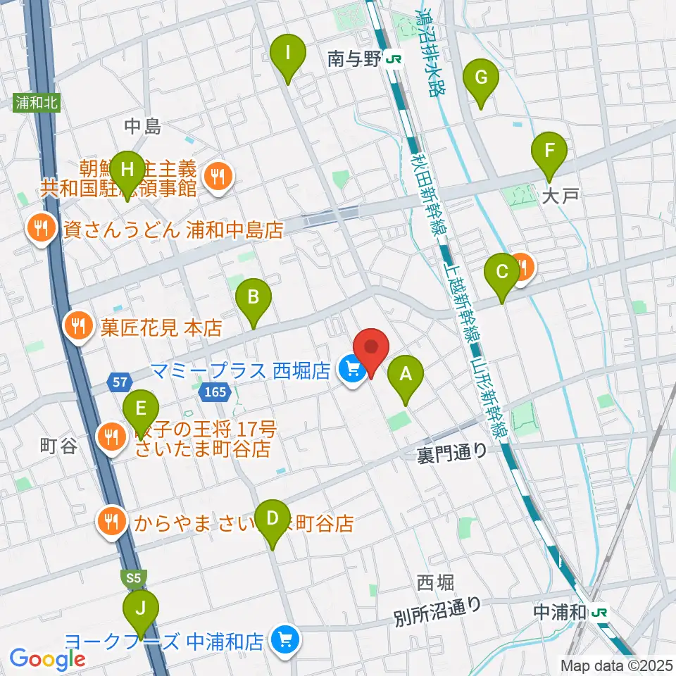 西堀音楽外語学院周辺のカフェ一覧地図