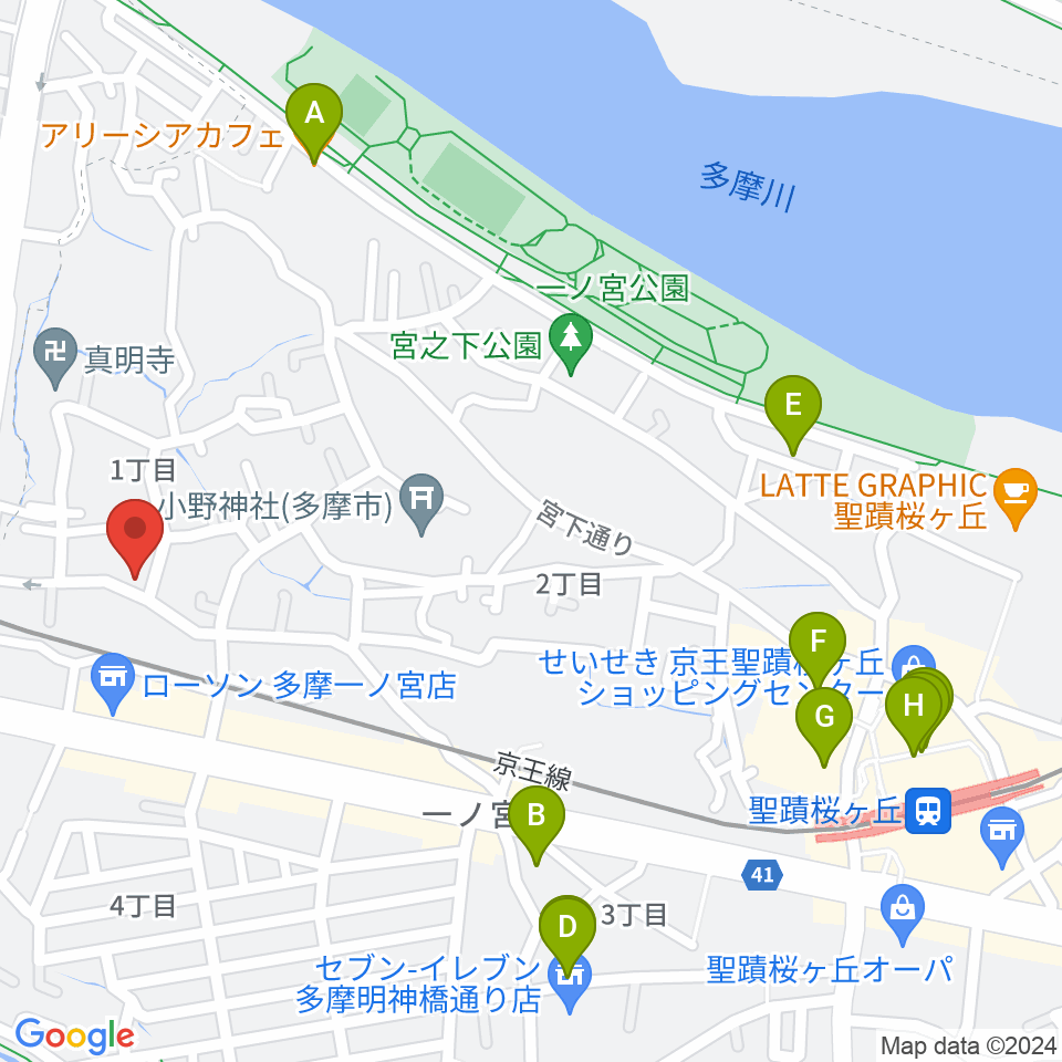 バグパイプ販売店 Dスロー周辺のカフェ一覧地図