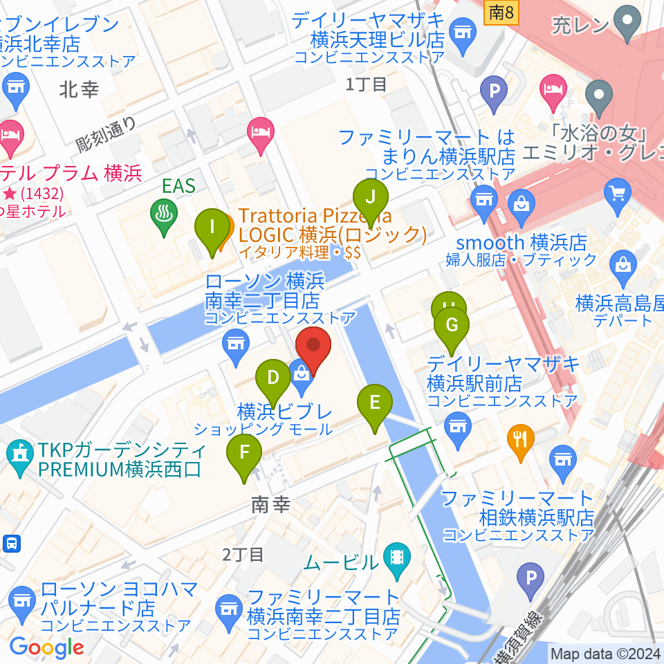 タワーレコード横浜ビブレ店周辺のカフェ一覧地図