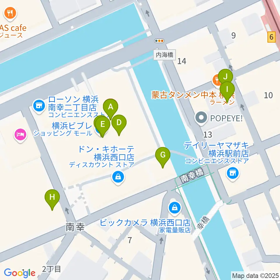 タワーレコード横浜ビブレ店周辺のカフェ一覧地図