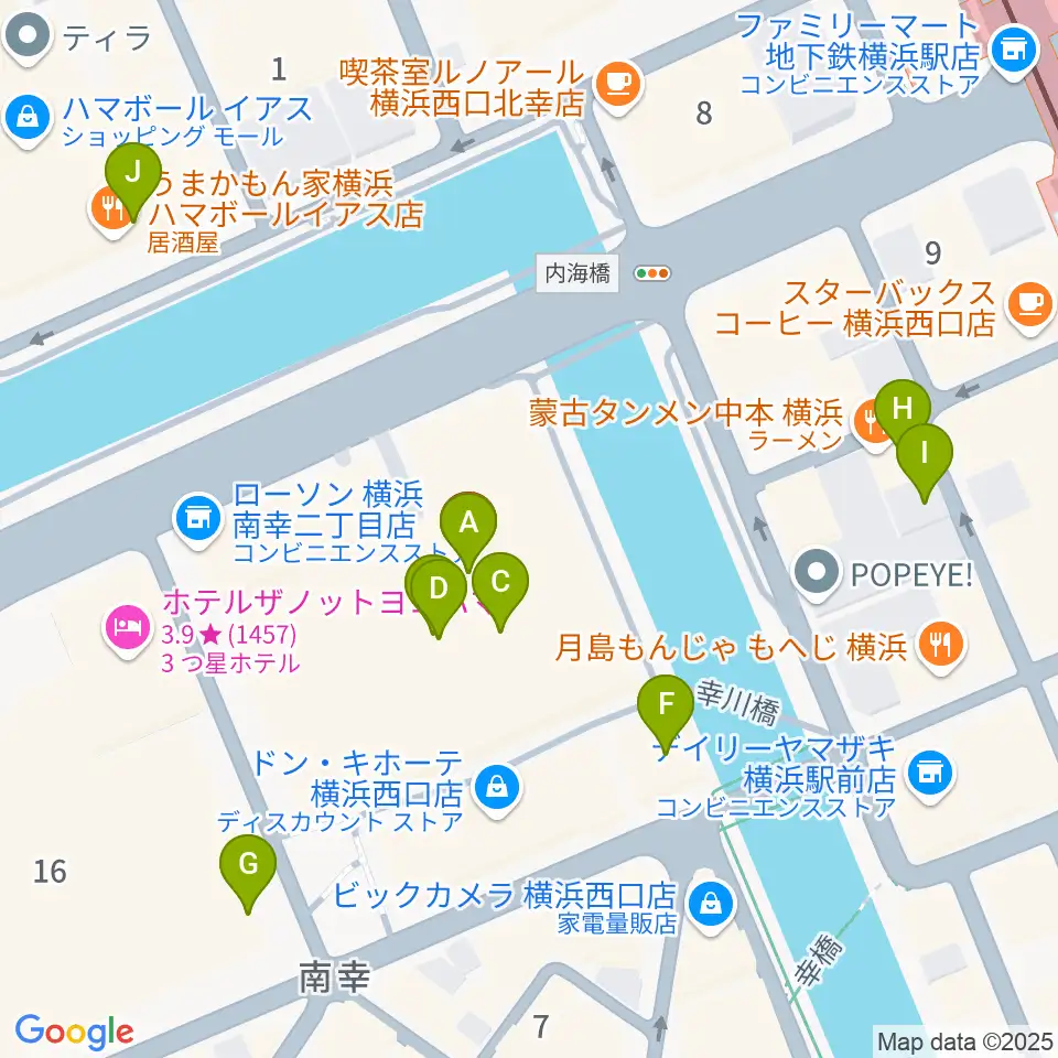 タワーレコード横浜ビブレ店周辺のカフェ一覧地図