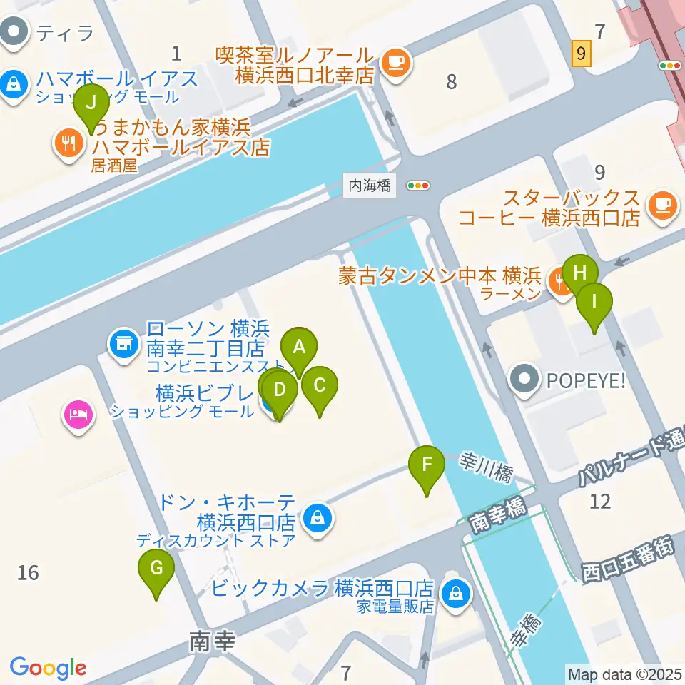 タワーレコード横浜ビブレ店周辺のカフェ一覧地図