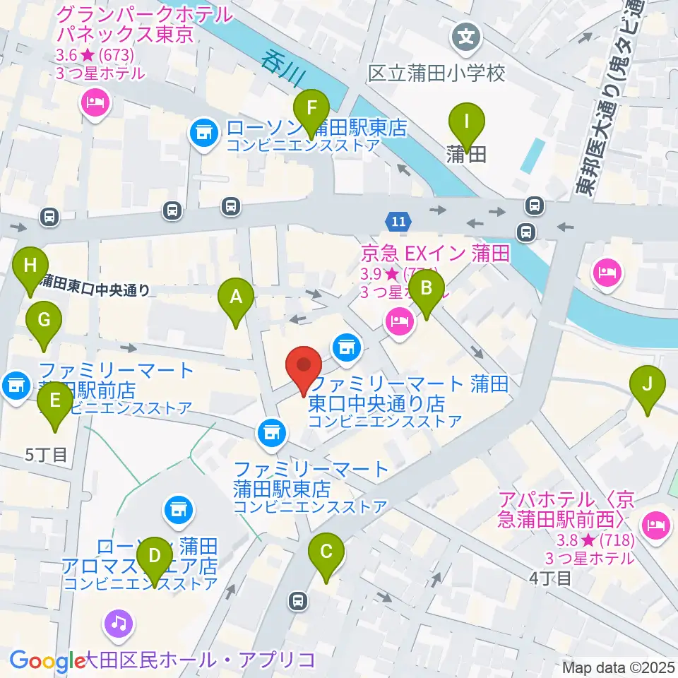 ジェイコブ音楽教室周辺のカフェ一覧地図