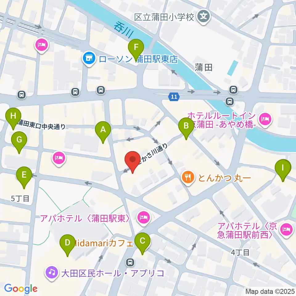 ジェイコブ音楽教室周辺のカフェ一覧地図