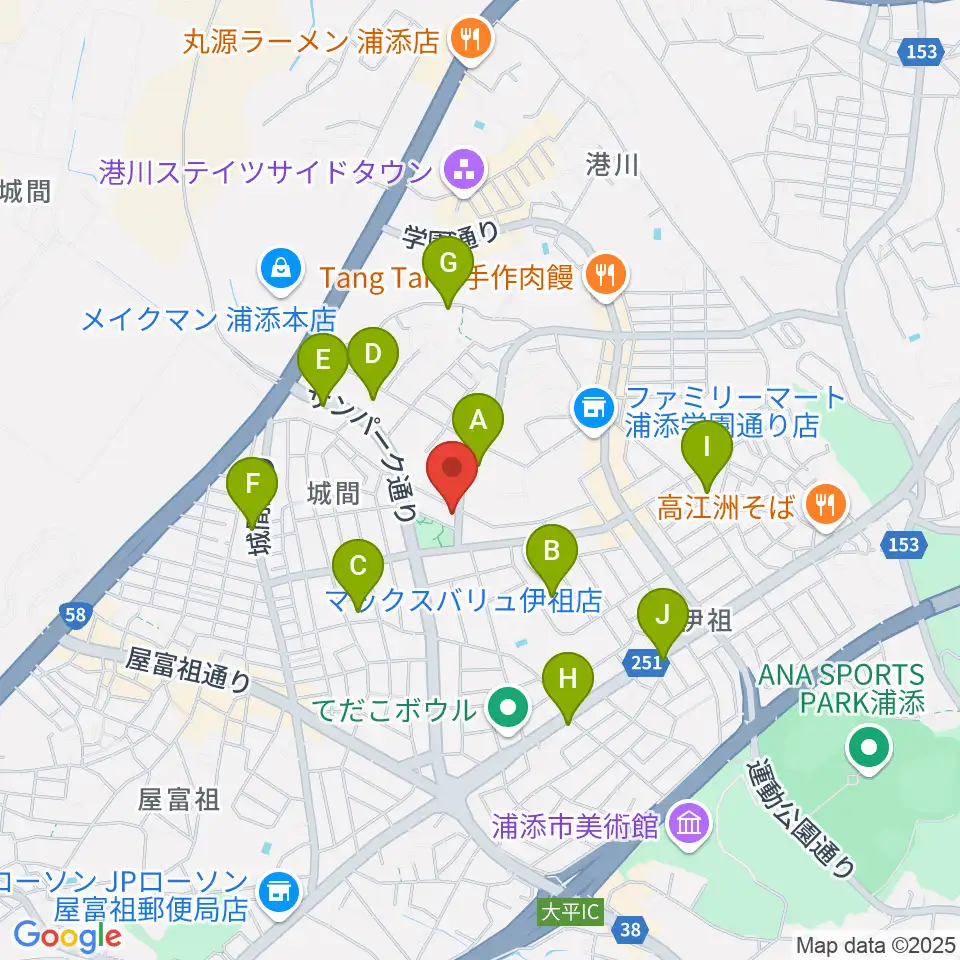 ミュージックハウス周辺のカフェ一覧地図