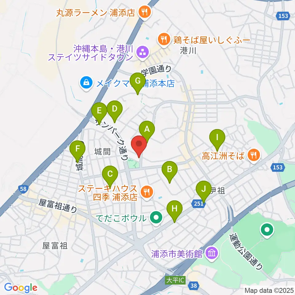 ミュージックハウス周辺のカフェ一覧地図